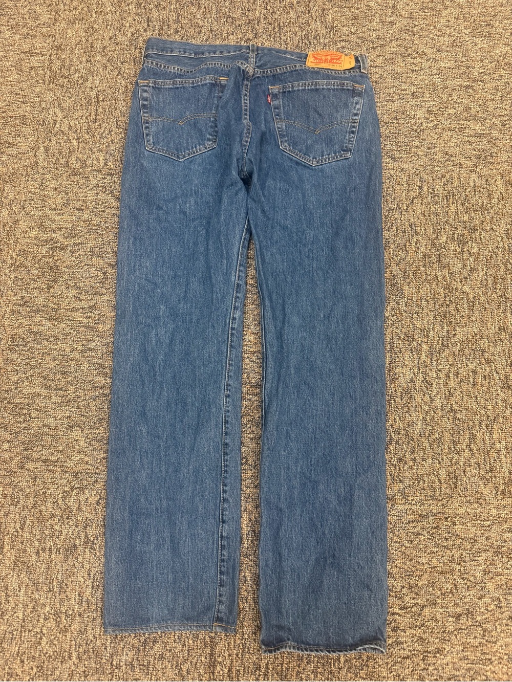 Levi's 501 Button Fly Blue Straight-Leg Men’s Jeans 36X34 Medium Wash - Picture 7 of 11